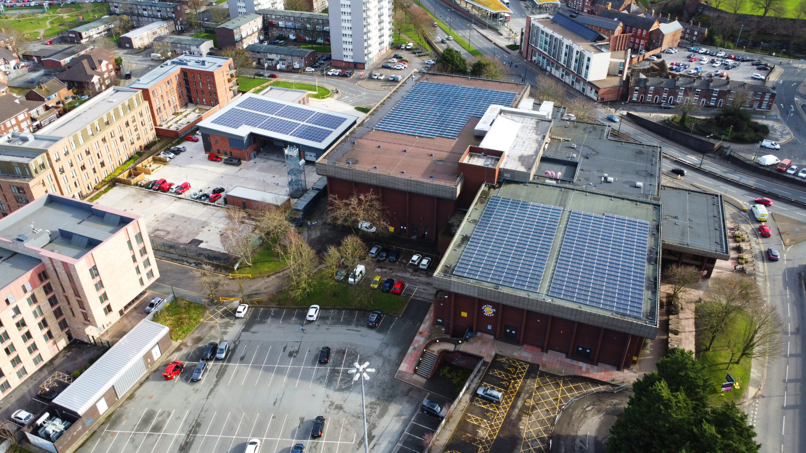 Solar Panels at a Leisure Centre in Chester