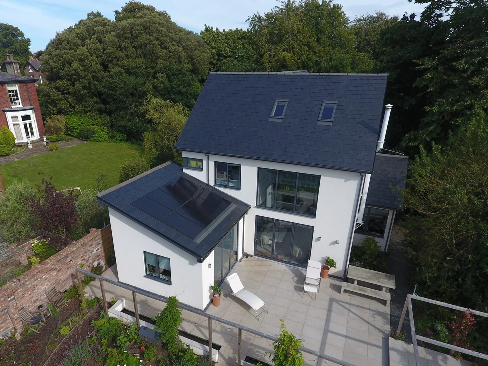 Solar panels installed on a residential property